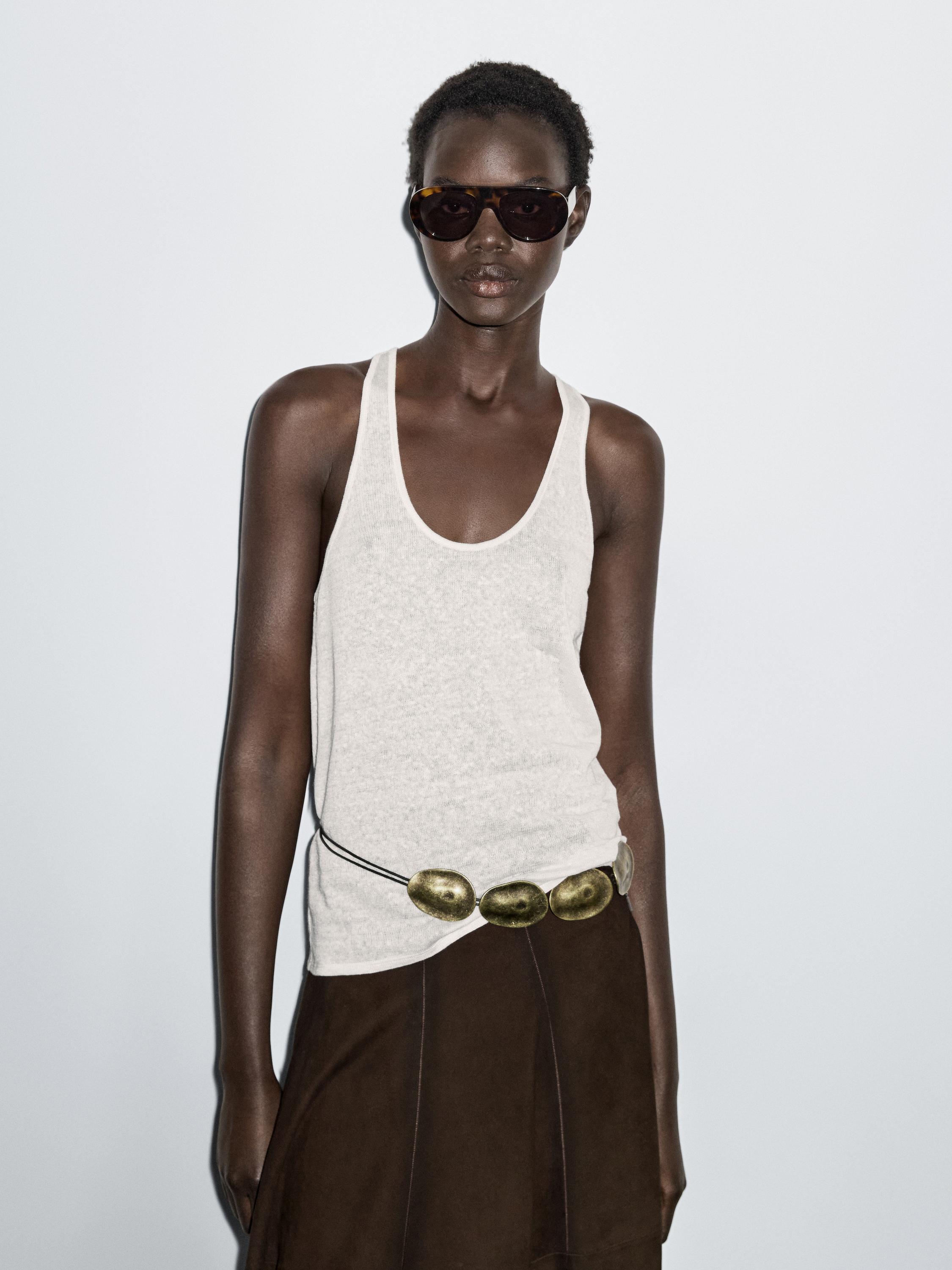 Suede leather flared midi skirt